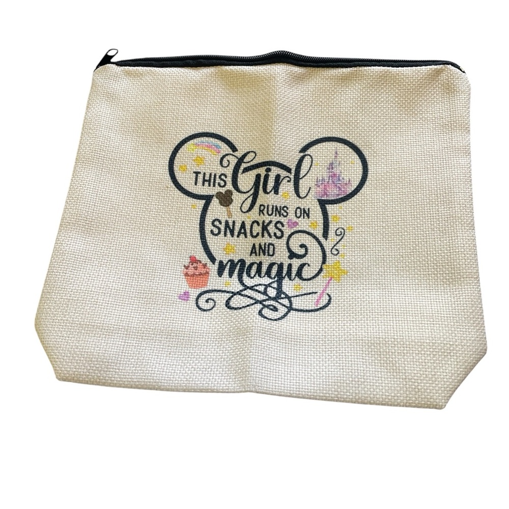 Cream Canvas Pouch with Fun Print